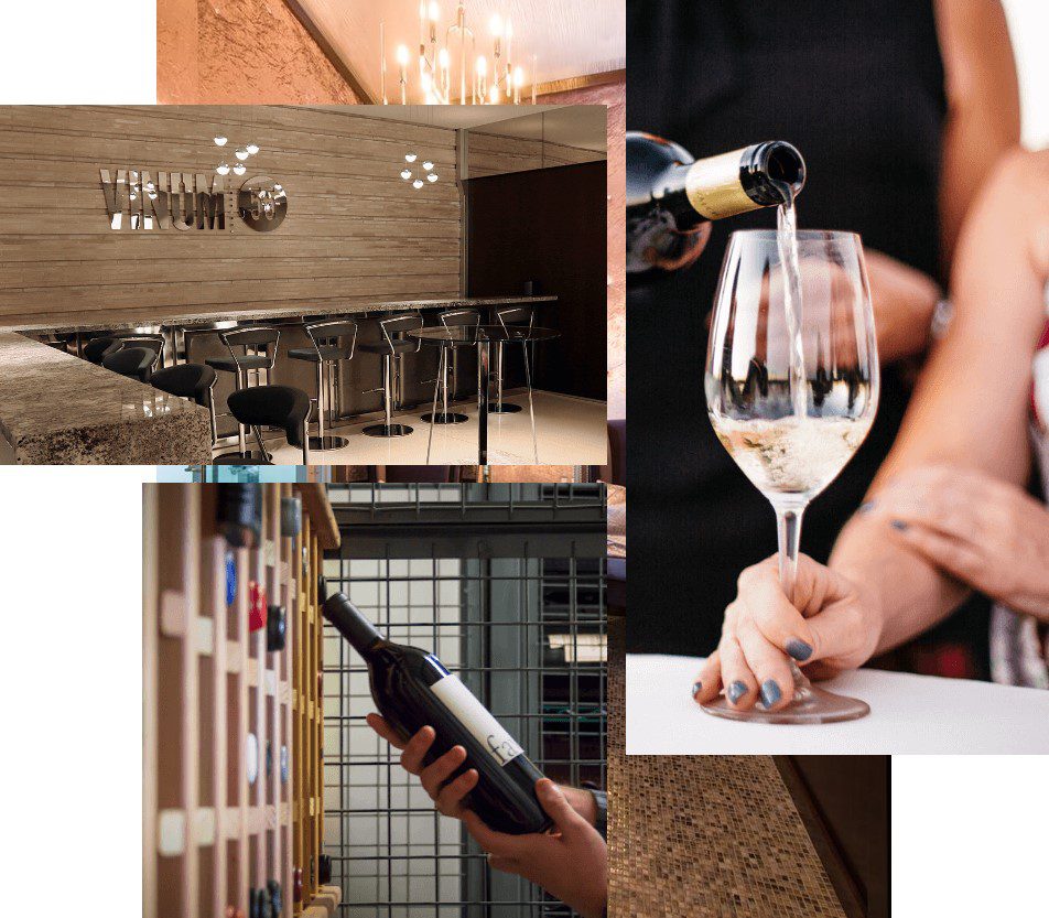 Stone bar top in a wine bar